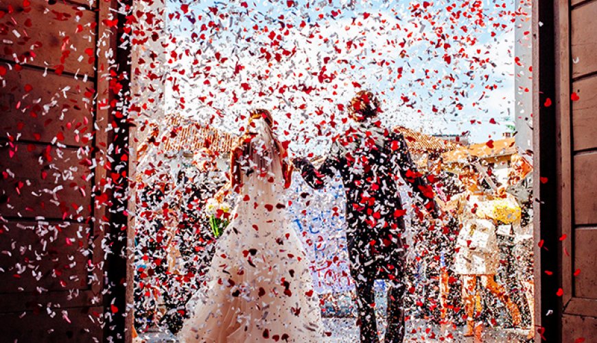 Lancio coriandoli matrimonio